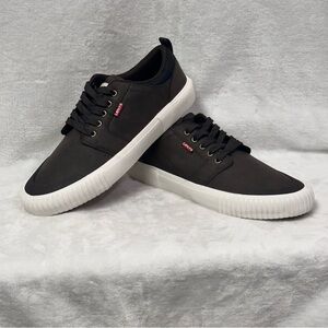 Levi’s Men’s Sneakers 51063101B1 Faux‎ Leather Chocolate Brown White Trim Size 9